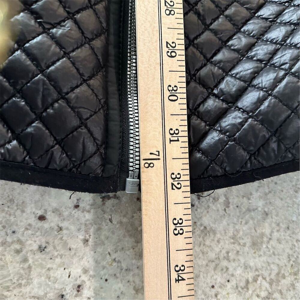 Michael Kors Women's Black moto bubble jacket Quilted Coat M 3/4 length Winter - Picture 15 of 15